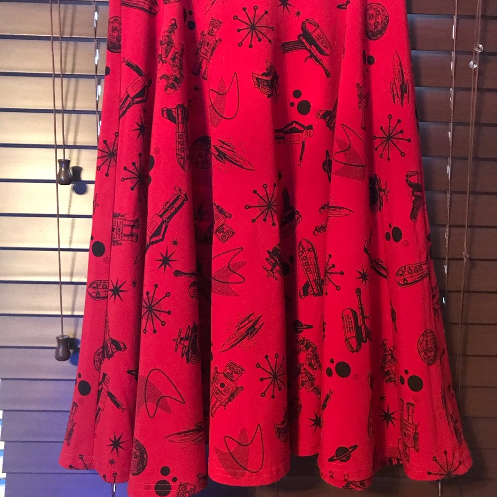 Rock Steady atomic/space pattern circle skirt